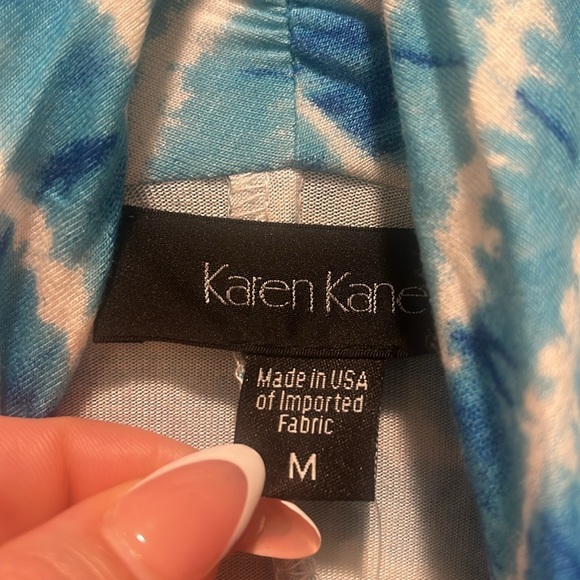 NWT Karen Kane Womens Cascade Wrap BLUE BAJA Dress MADE IN USA Medium - Picture 10 of 14